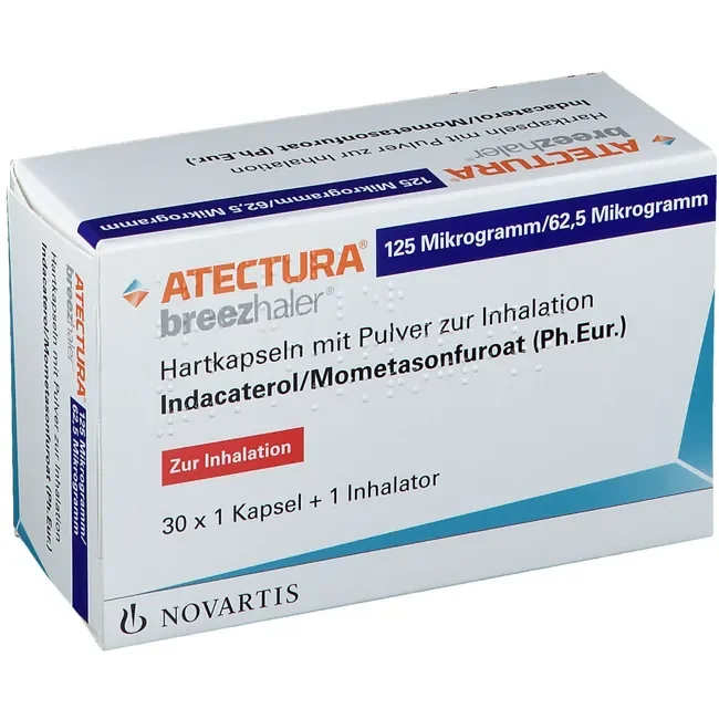 Atectura Breezhaler 125mcg/62.5mcg, 30 capsule + inhaler, Novartis