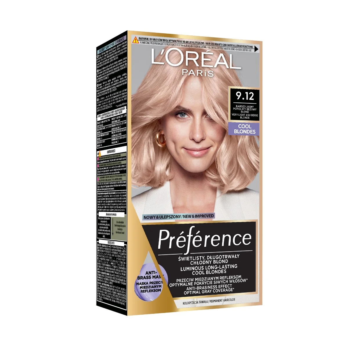 Vopsea de par permanenta cu amoniac Preference 9.12 Siberia, 204ml, L'Oreal Paris 