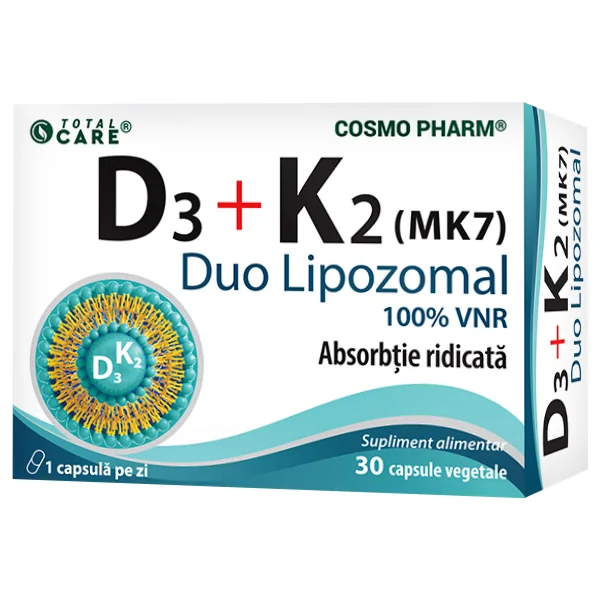 D3 + K2 MK7 Duo lipozomal, 30 capsule, Cosmopharm