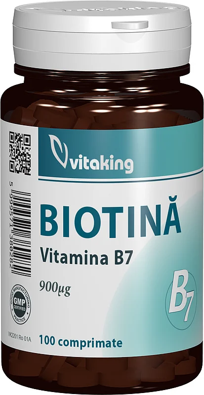 Vitamina B7 Biotina 900mcg, 100 comprimate, Vitaking