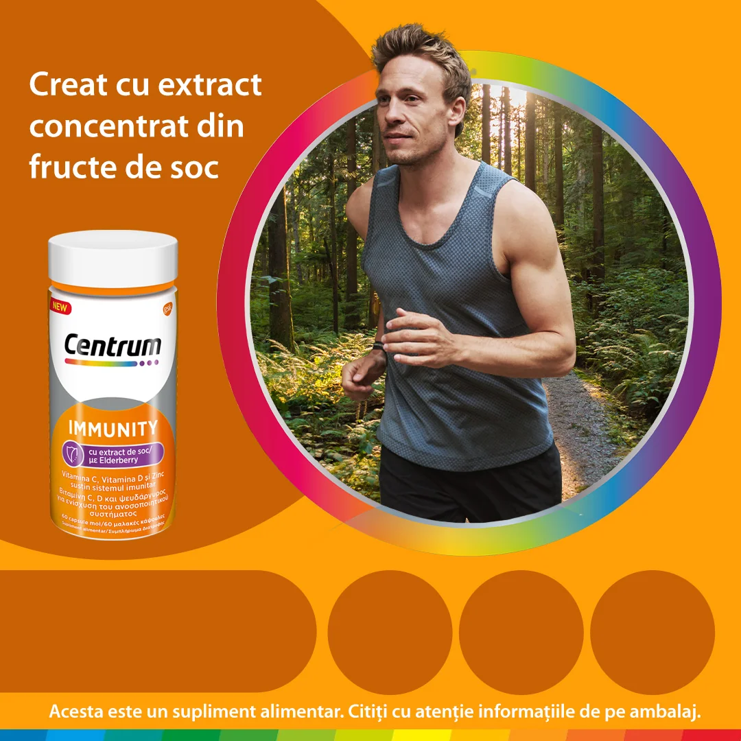 Centrum Immunity cu extract de soc, 60 capsule, Haleon 