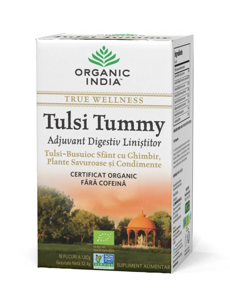 Tulsi Tummy Ceai, 18 plicuri, Organic India 