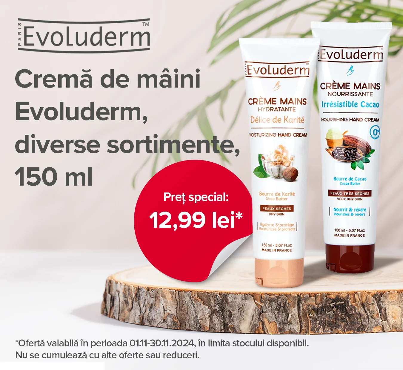 Ofertele lunii noiembrie 2024 Evoluderm crema de maini