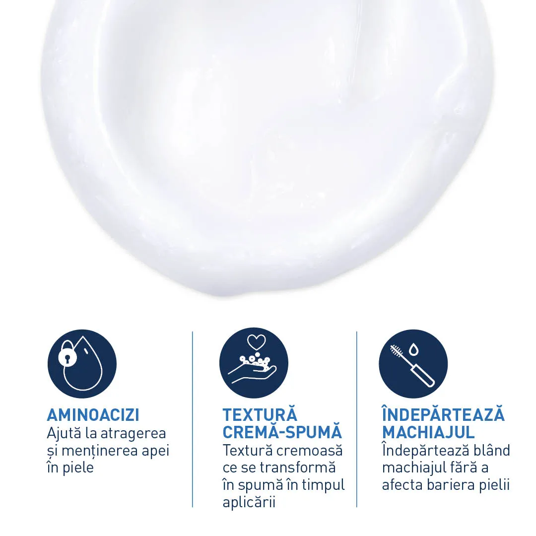 Crema de curatare spumanta si hidratanta pentru ten normal-uscat, 236ml, CeraVe 