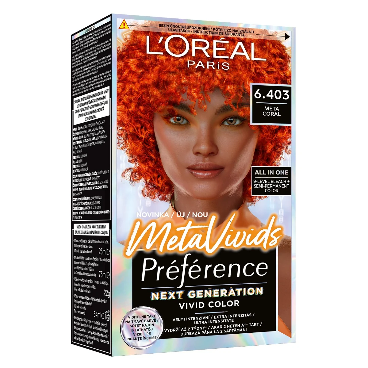 Vopsea de par semi-permanenta Preference MetaVivids 6.403 Meta Coral, 154ml,  L'Oreal Paris 