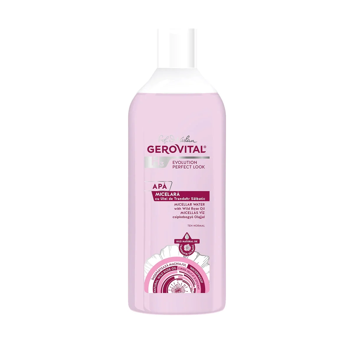 Apa micelara cu ulei de trandafir salbatic H3 Evolution Perfect Look, 400ml, Gerovital