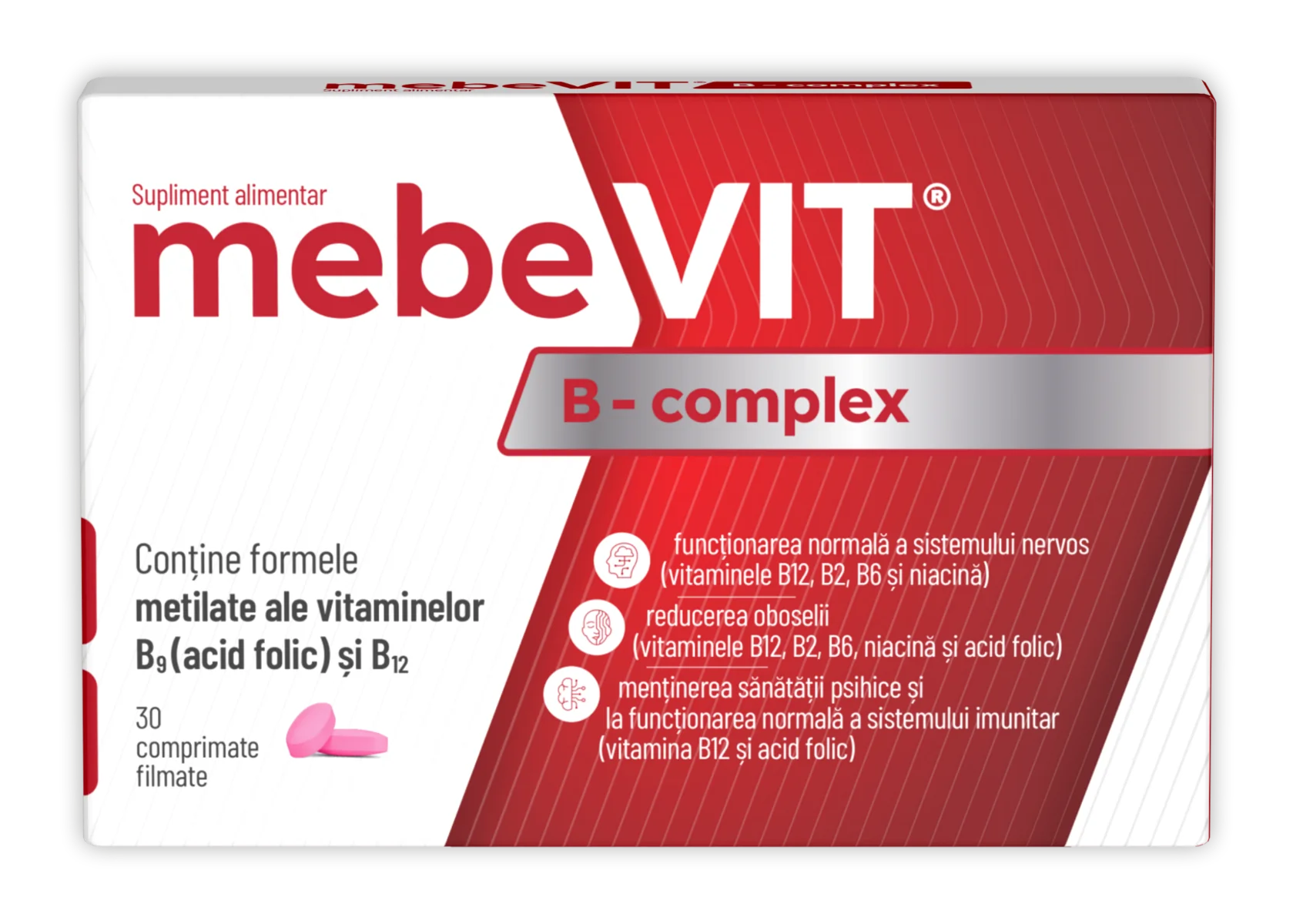 Mebevit B Complex, 30 comprimate filmate, Zdrovit