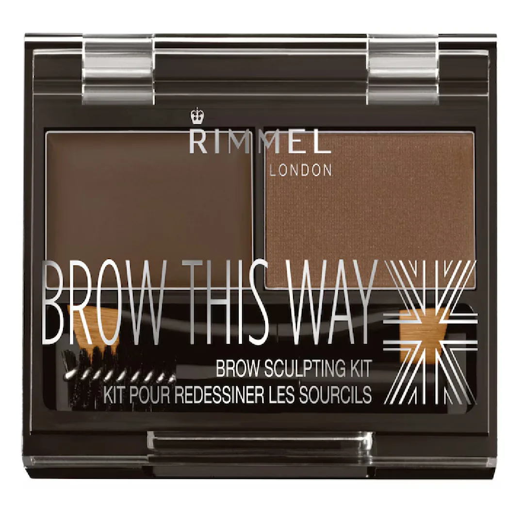 Kit pentru sprancene Brow This Way 003 Dark Brown, 2,4g, Rimmel London