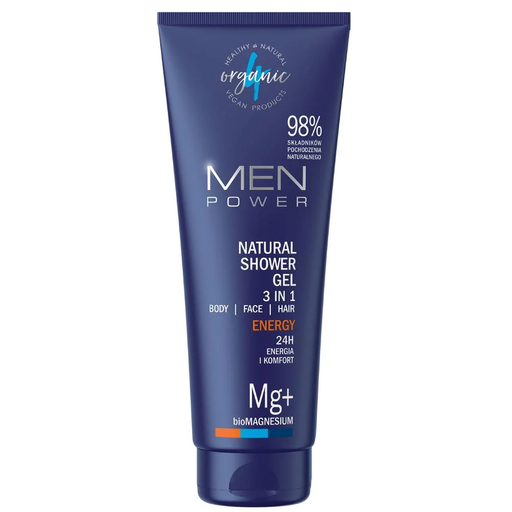 Gel de dus 3 in 1 Energy Men Power, 250ml, 4Organic