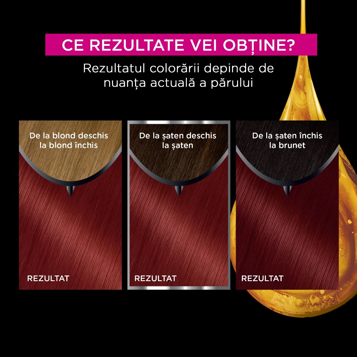 Vopsea de par permanenta fara amoniac 6.60 Intense Red Olia, 174ml, Garnier 