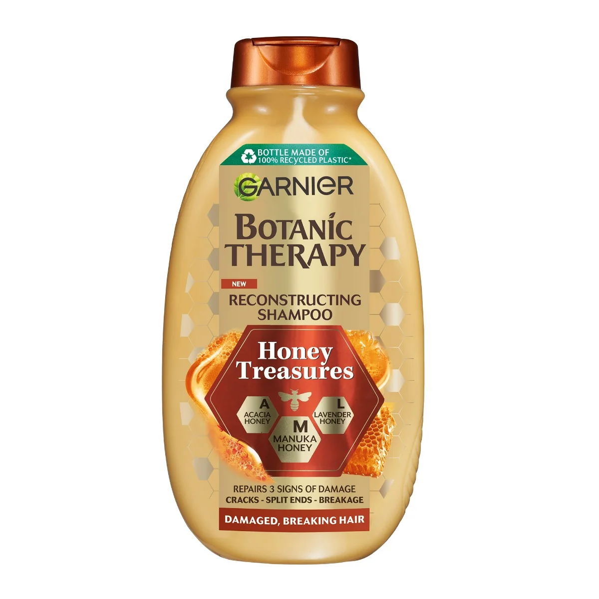 Sampon pentru par deteriorat cu tendinta de rupere Honey Treasures, 250ml, Botanic Therapy