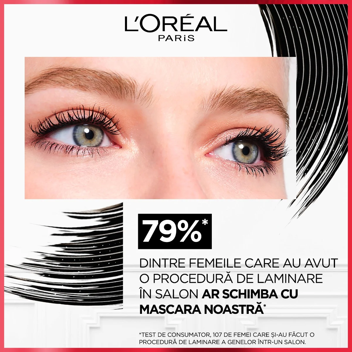 Mascara cu efect de laminare Pro XXL Lift Black, 12ml, L'Oreal Paris 