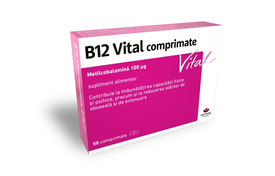 Vitamina B12 Vital comprimate, 50 comprimate, Worwag Pharma