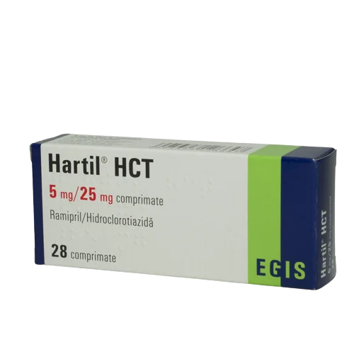 Hartil HCT 5/25mg, 28 comprimate, Egis 