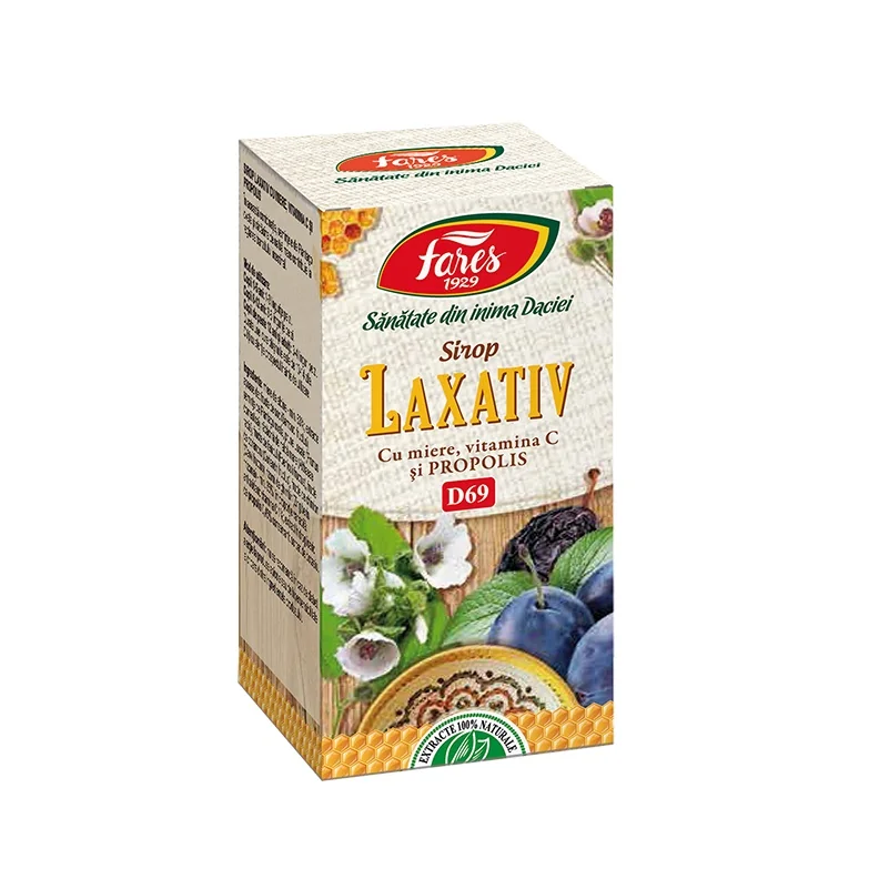 Sirop laxativ cu miere si propolis D69, 100ml, Fares