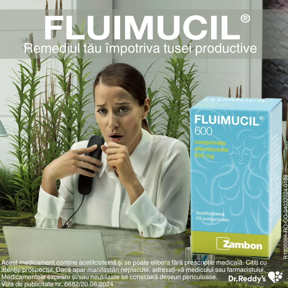 Fluimucil 600 mg, 10 comprimate efervescente, Zambon 