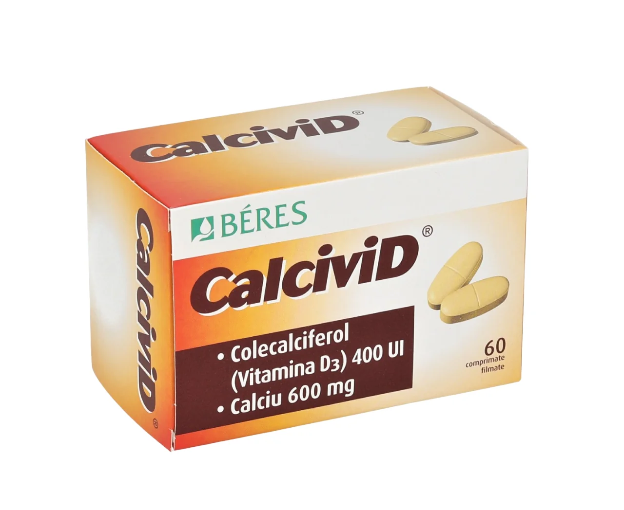 Calcivid 600 mg/400 UI, 60 comprimate, Beres