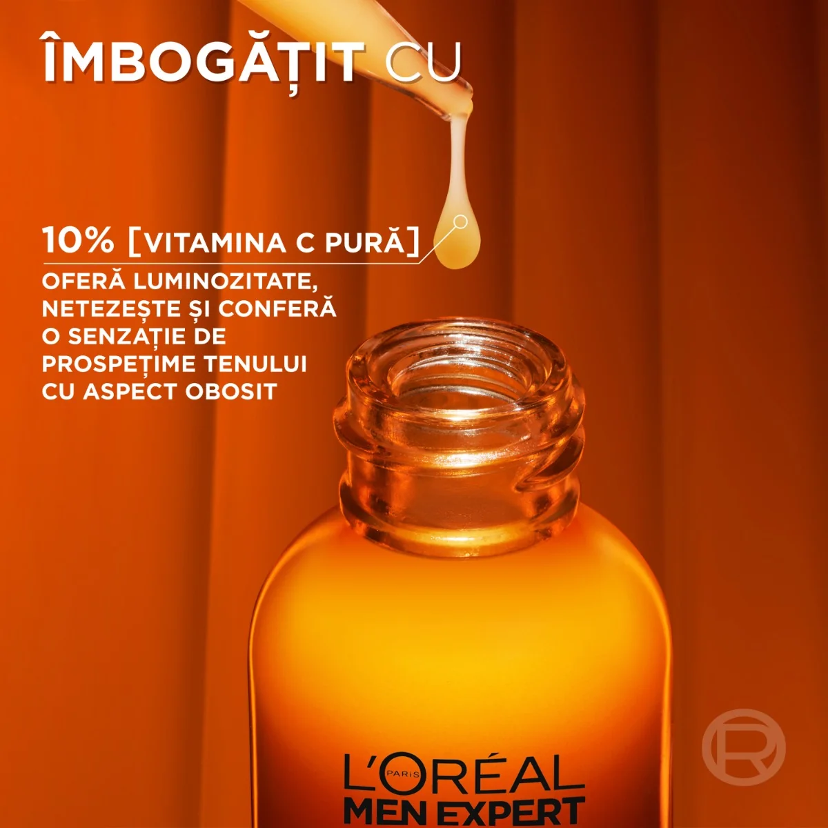 Serum cu vitamina C pentru barbati Men Expert Hydra Energetic, 30ml, L'Oreal Paris 