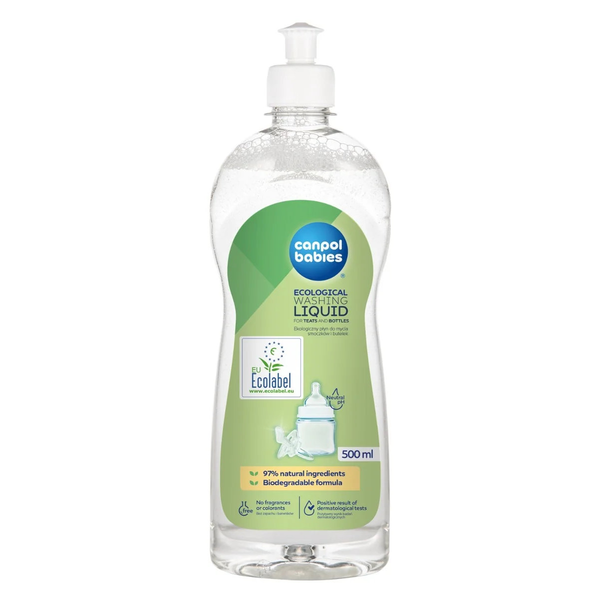 Detergent lichid eco hipoalergenic pentru biberoane si tetine, 500ml, Canpol babies