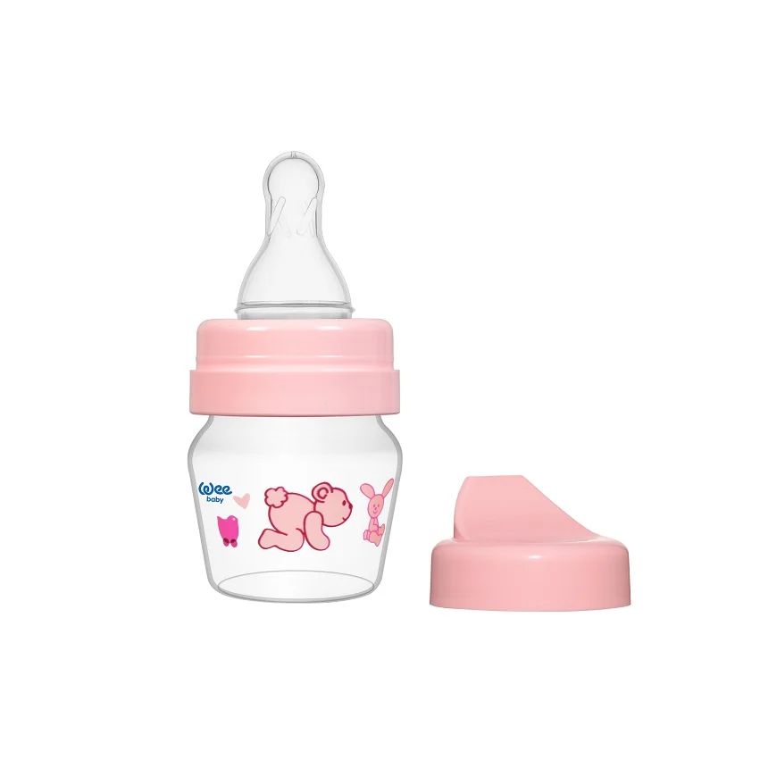 Pahar pentru bebelusi de plastic cu tetina rotunda, 30ml, Wee Baby 