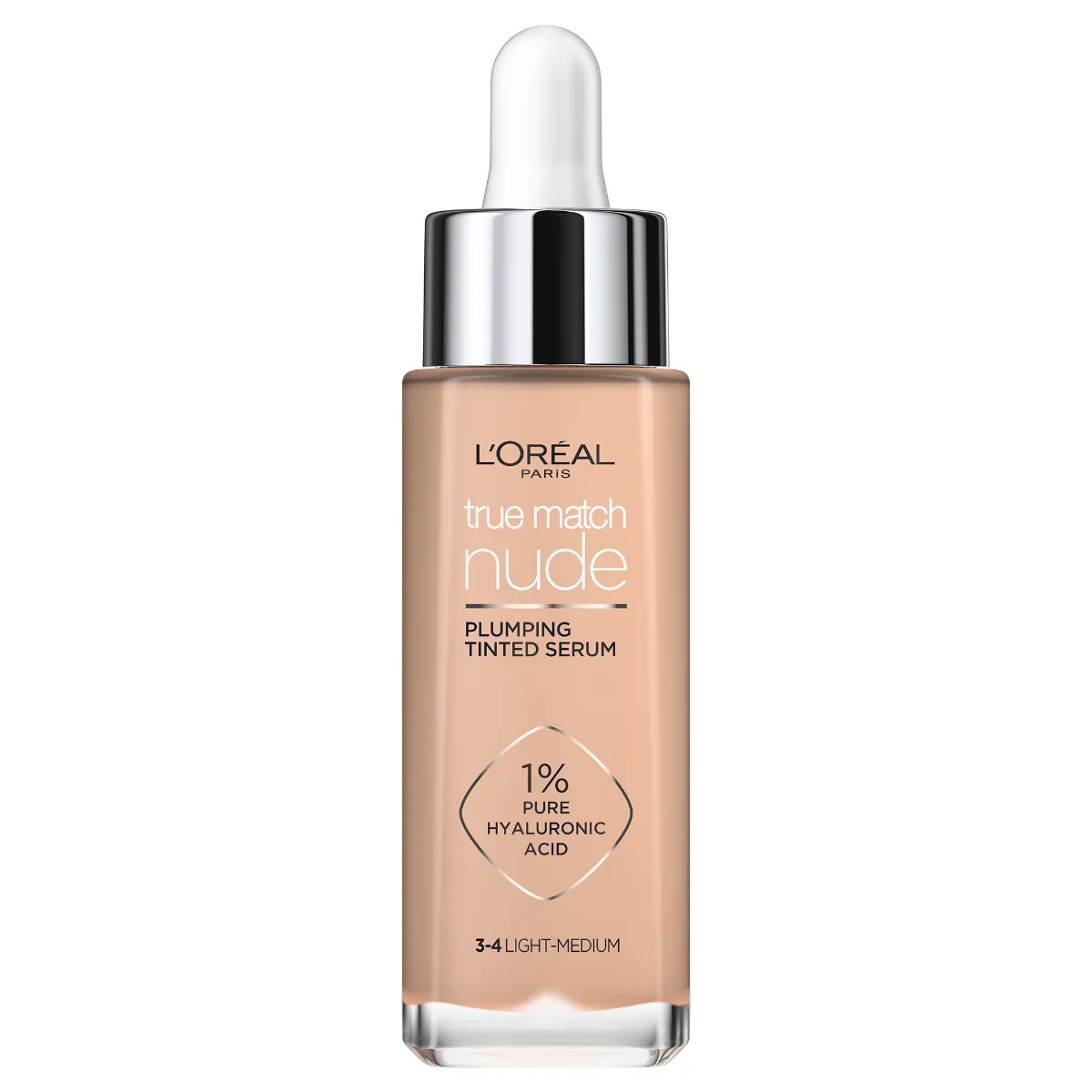 Serum redensificator infuzat cu pigmenti True Match Nude 3-4 Light Medium, 30ml, L'Oreal Paris 