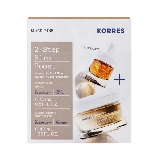 Pachet Black Pine Crema hidratanta 40ml + Ser Dual 15ml, Korres