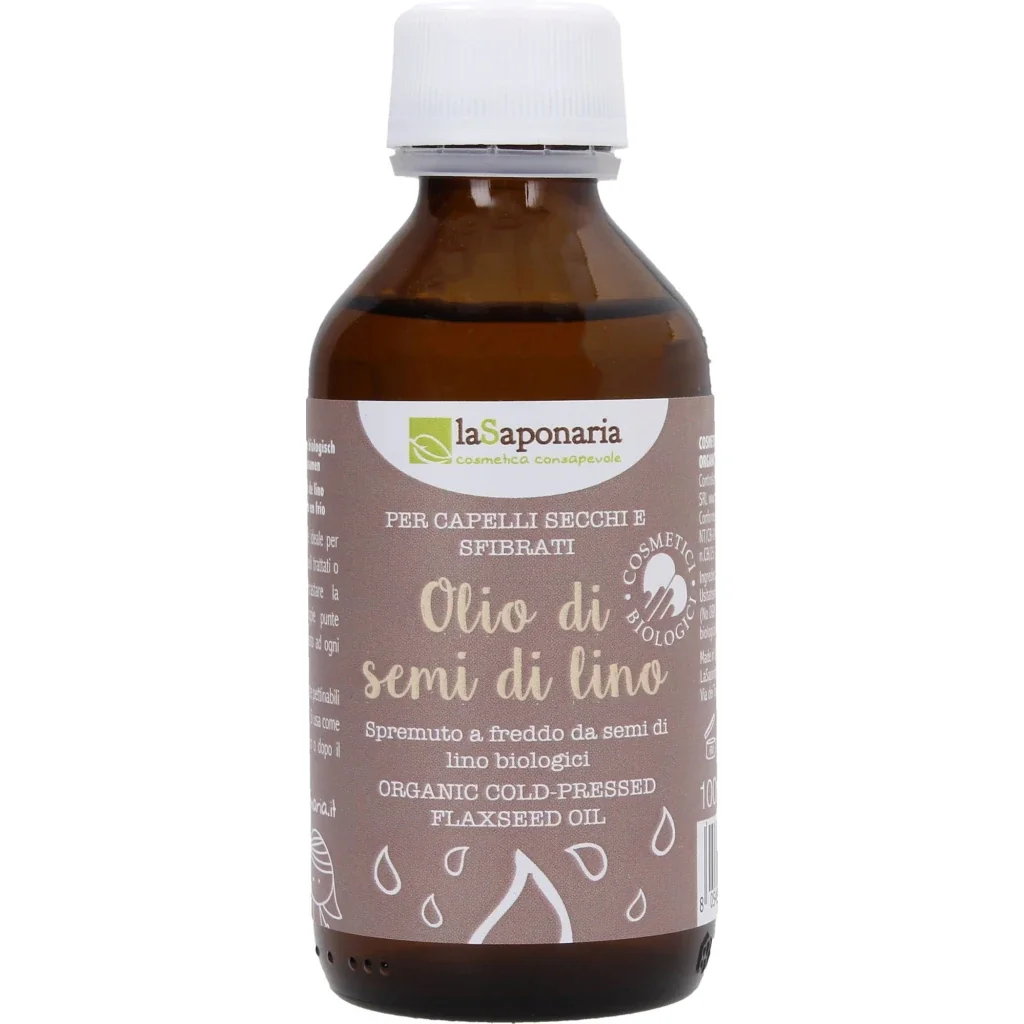 Ulei organic de seminte de in pentru par uscat si fragil, 100ml, La Saponaria