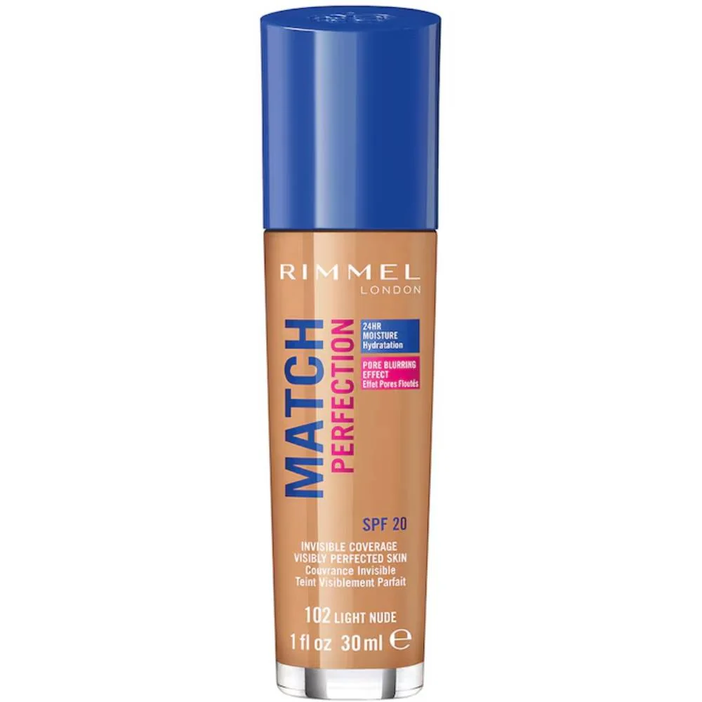 Fond de ten Match Perfection 102 Light Nude, 30ml, Rimmel London