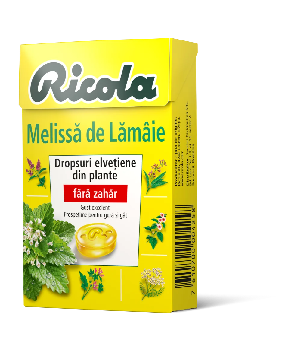 Dropsuri din plante Lemon Mint, 40g, Ricola