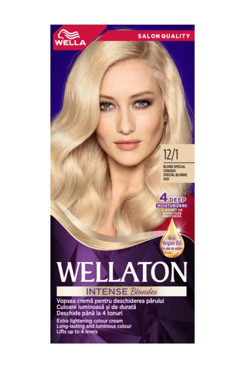 Vopsea de par permanenta Blond Special Cenusiu 12.1 Wellaton, 110ml, Wella