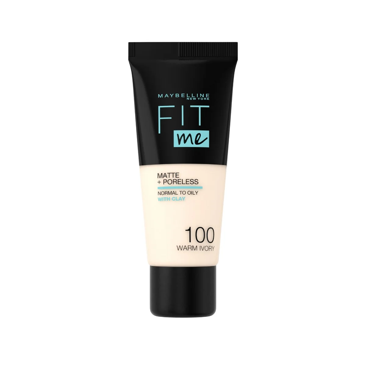 Fond de ten Matte & Poreless 100 Warm Ivory Fit Me, 30ml, Maybelline 