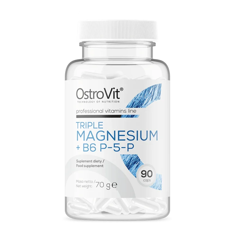 Supliment alimentar Triple Magnesium + B6 P-5-P, 90 capsule, OstroVit