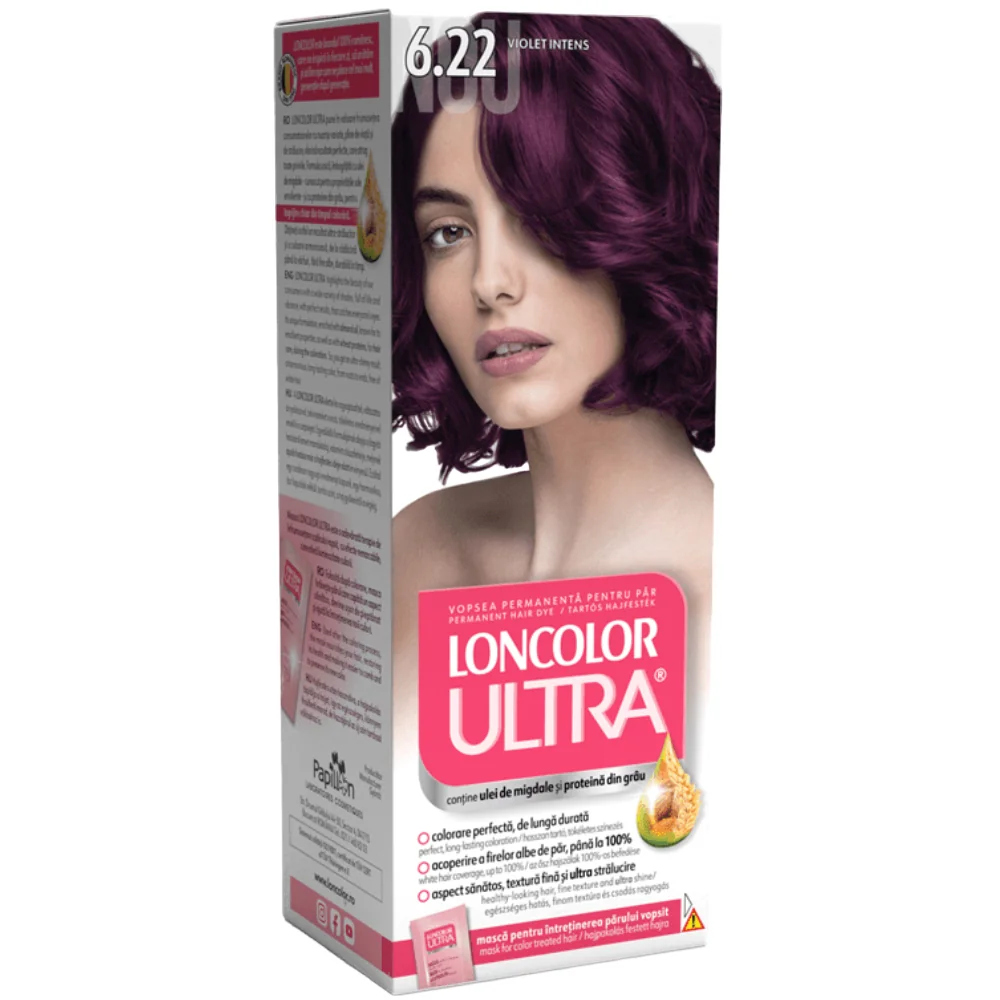 Vopsea de par permanenta Ultra Nr. 6.22, 110ml, Loncolor