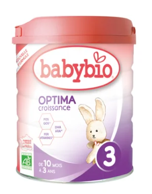 Lapte praf Optima 3 Croissance Bio, 800g, BabyBio 