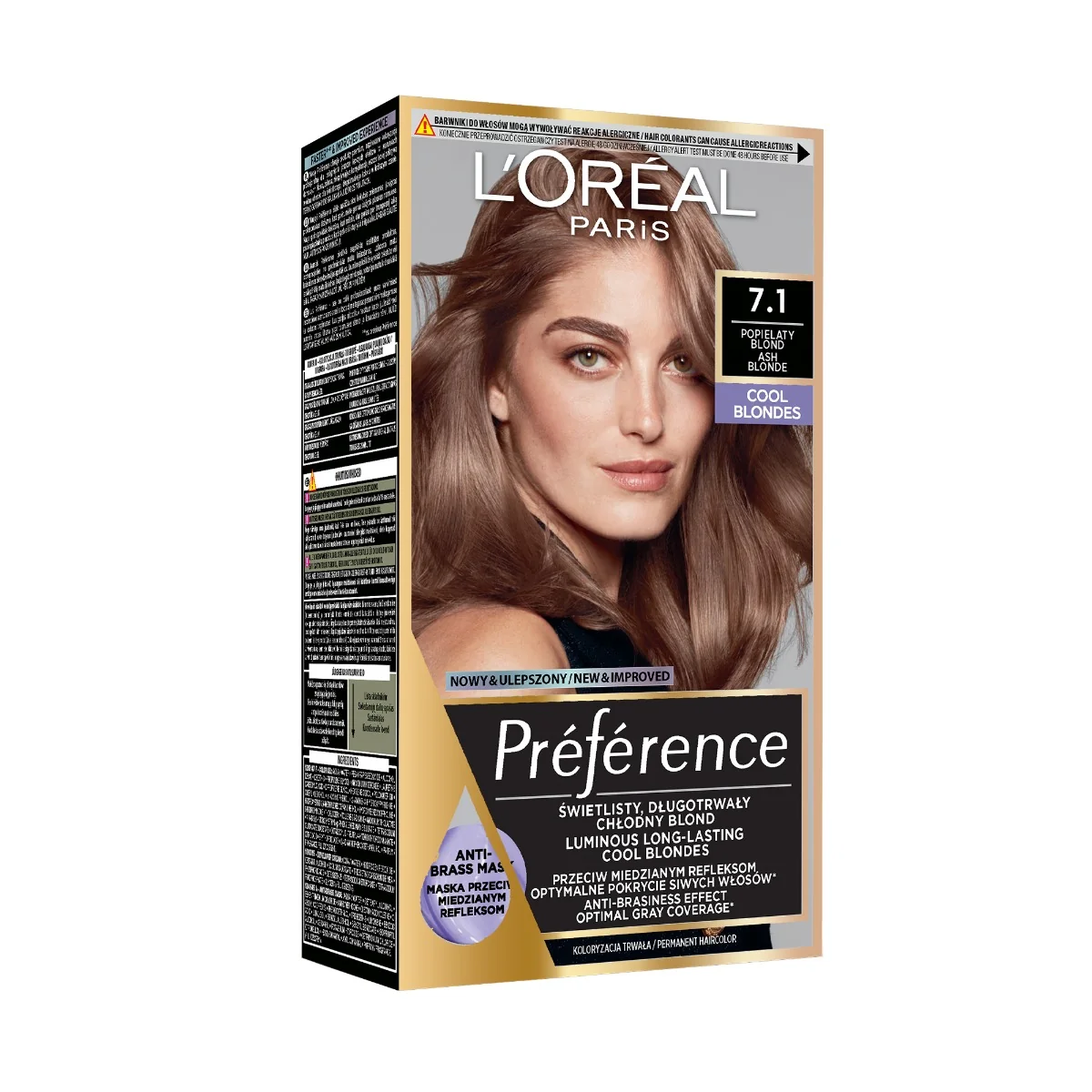 Vopsea de par permanenta cu amoniac Preference 7.1 Island, 174ml, L'Oreal Paris 