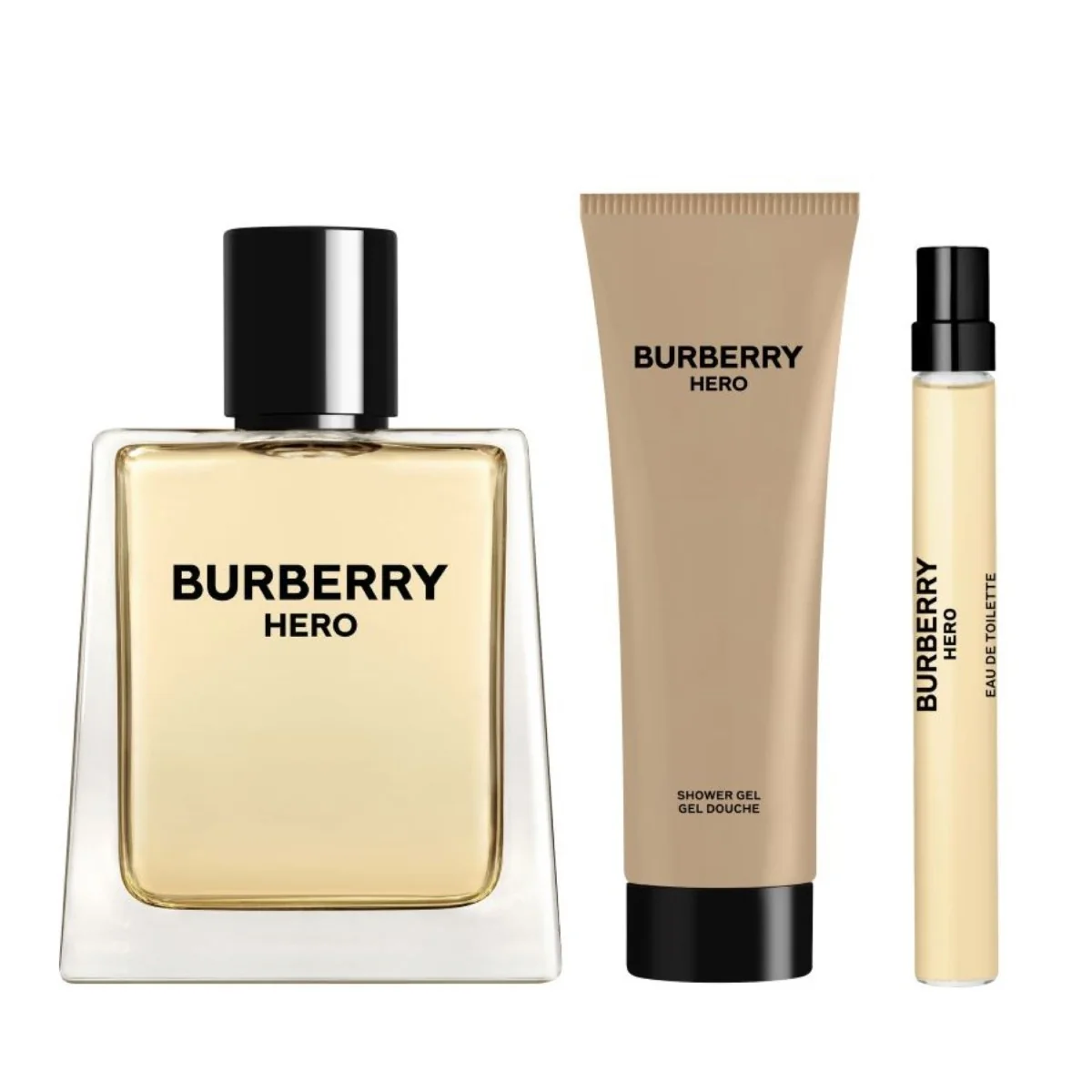 Set Hero Apa de toaleta 100ml + Gel de dus 75ml + Apa de parfum 10ml, Burberry 