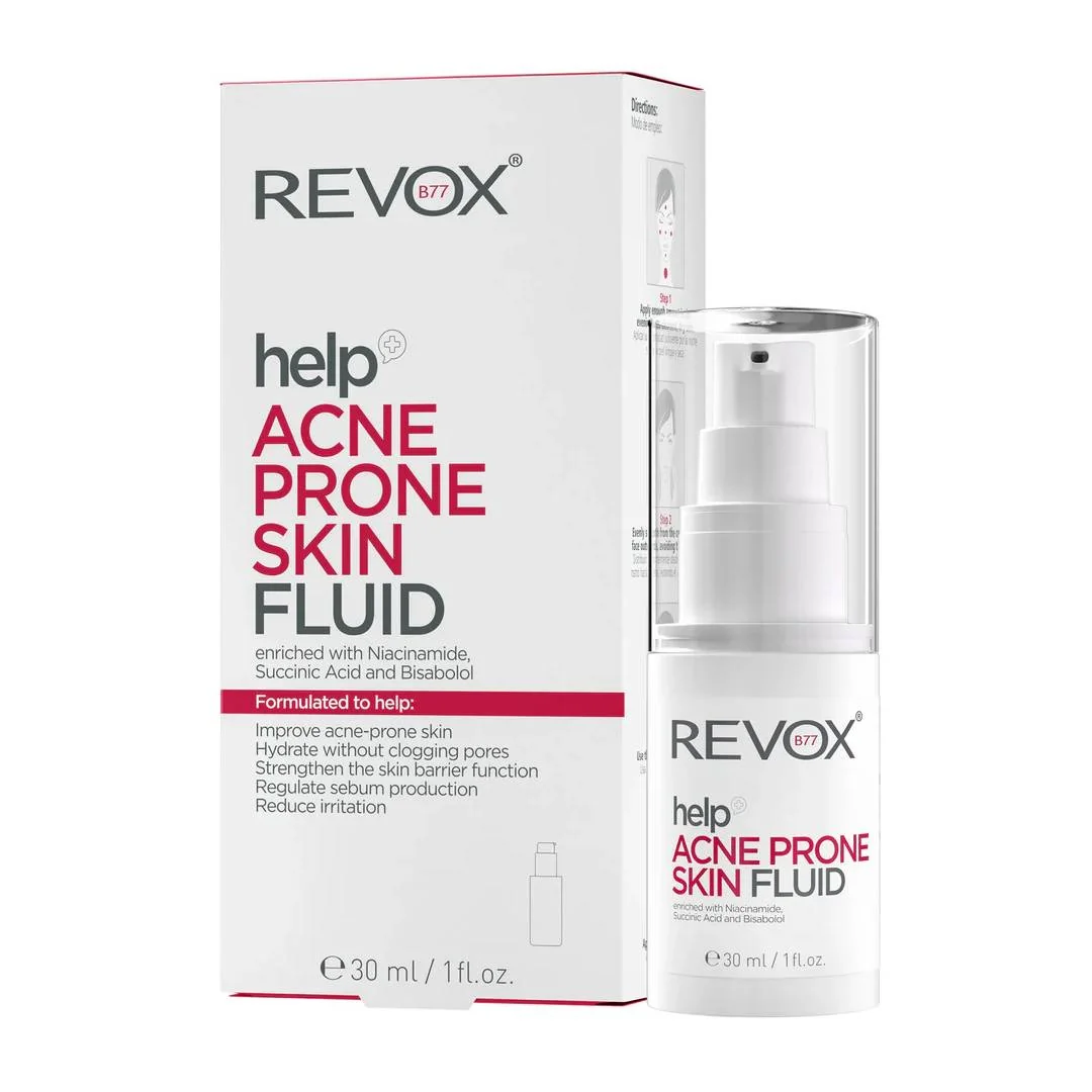 Fluid pentru piele predispusa la acnee Help, 30ml, Revox 