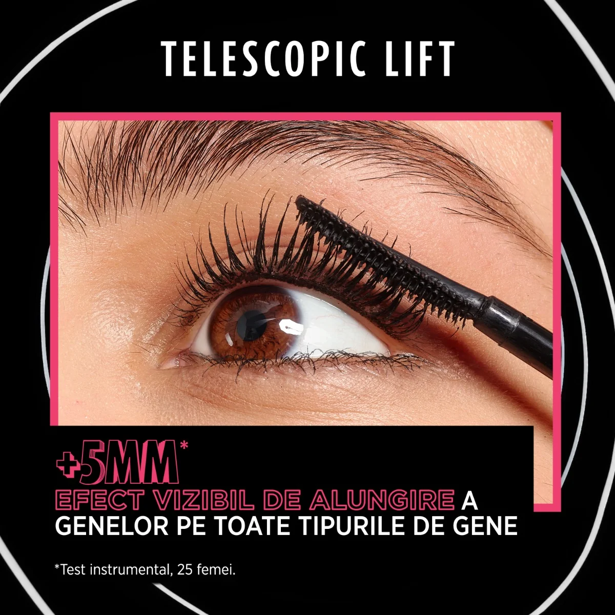 Mascara Telescopic Lift Black, 6.4ml, L'Oreal Paris 