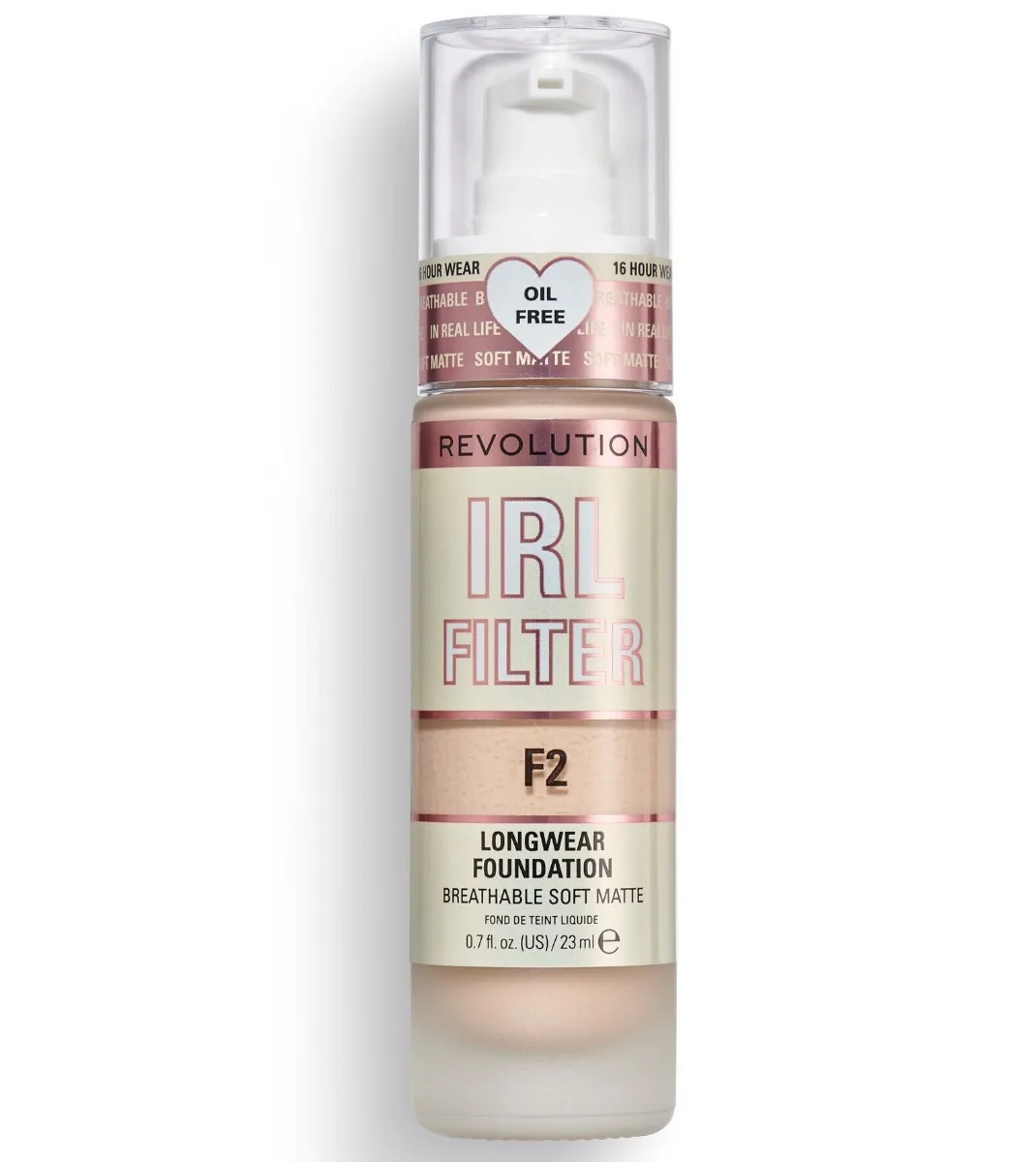 Fond de ten IRL Longwear Foundation F2, 23ml, Makeup Revolution 