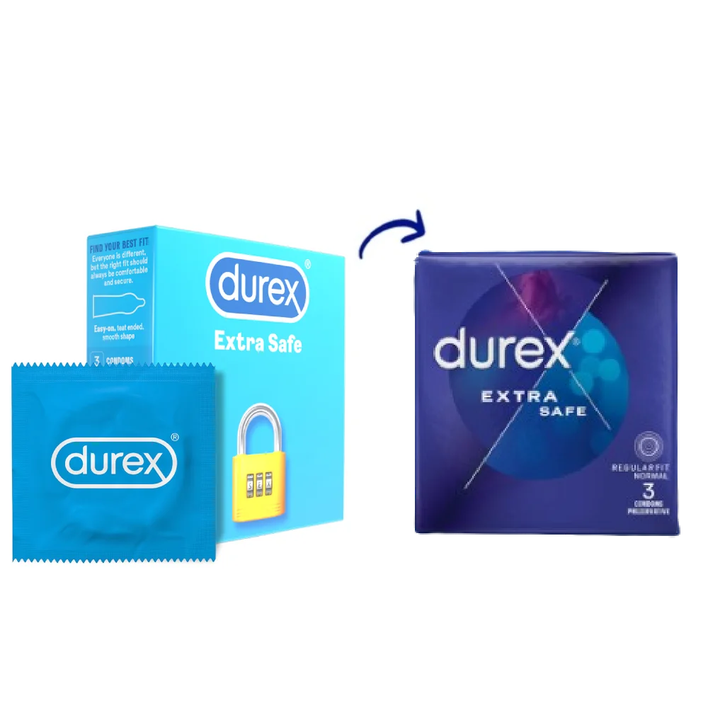 Prezervative Extra Safe, 3 bucati, Durex 