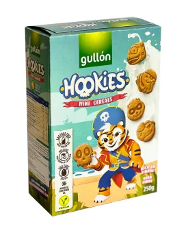 Biscuiti mini cu cereale fara lactoza Hookies, 250g, Gullon