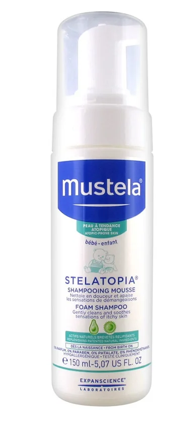 Sampon spuma pentru nou nascuti Stelatopia, 150ml, Mustela