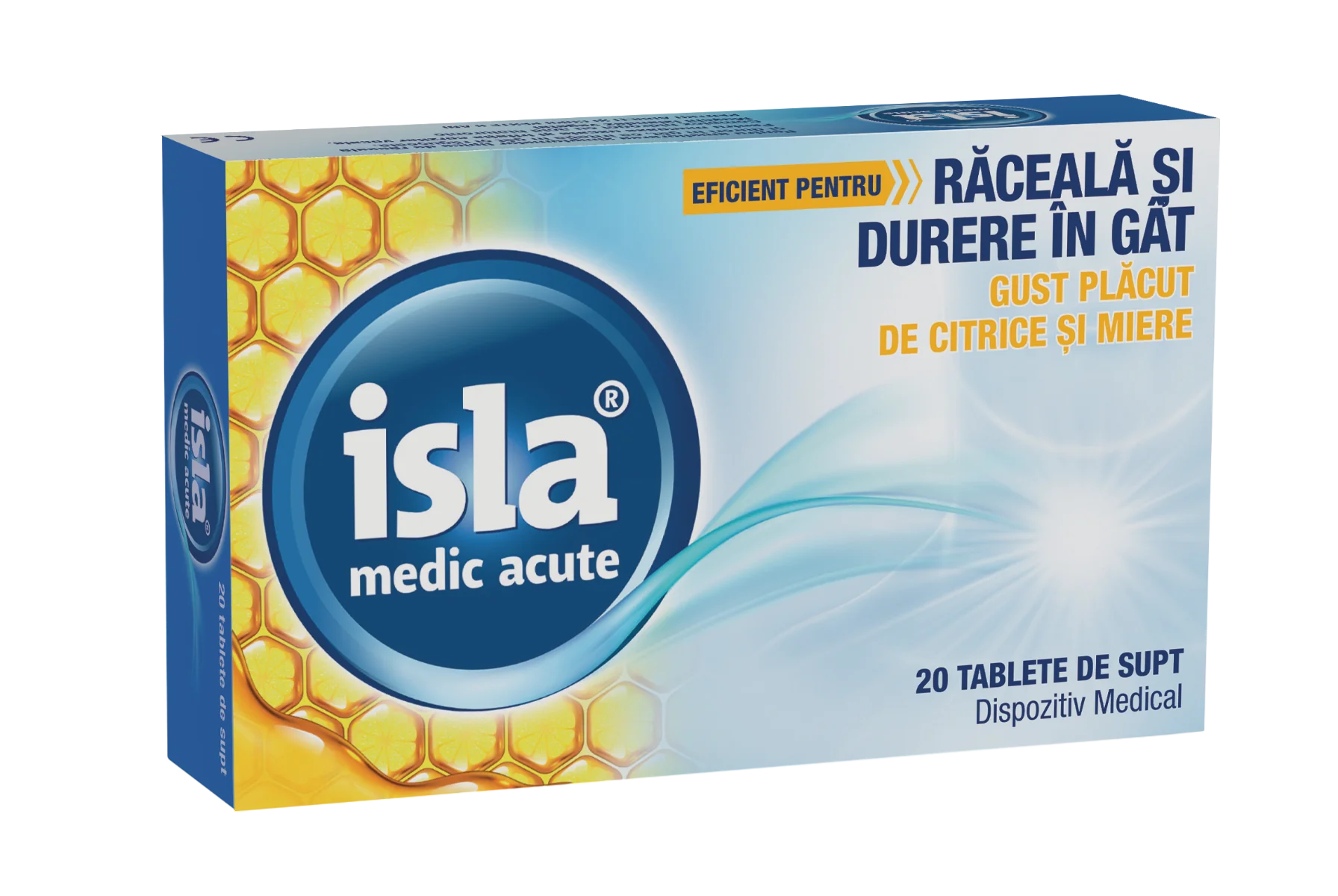 Isla Medic Acute cu gust de citrice si miere, 20 tablete de supt, Engelhard Arzneimittel