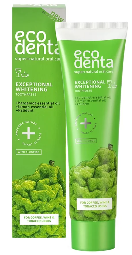 Pasta de dinti pentru albire cu bergamot, uleiuri de lamaie si kalident, 100ml, Ecodenta