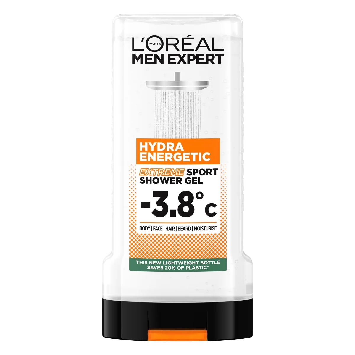 Gel de dus pentru fata, corp si barba Men Expert Hydra Energetic Extreme Sport, 300ml, L'Oreal Paris 