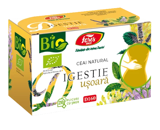 Ceai bio Digestie Usoara, 20 plicuri, Fares