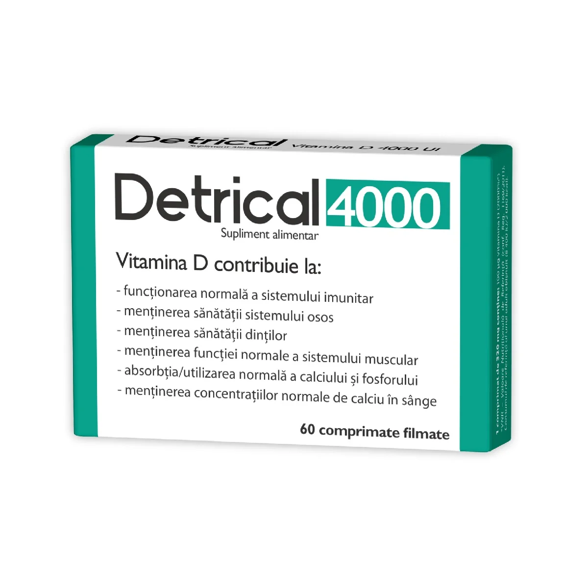 Detrical Vitamina D 4000UI, 60 comprimate, Zdrovit