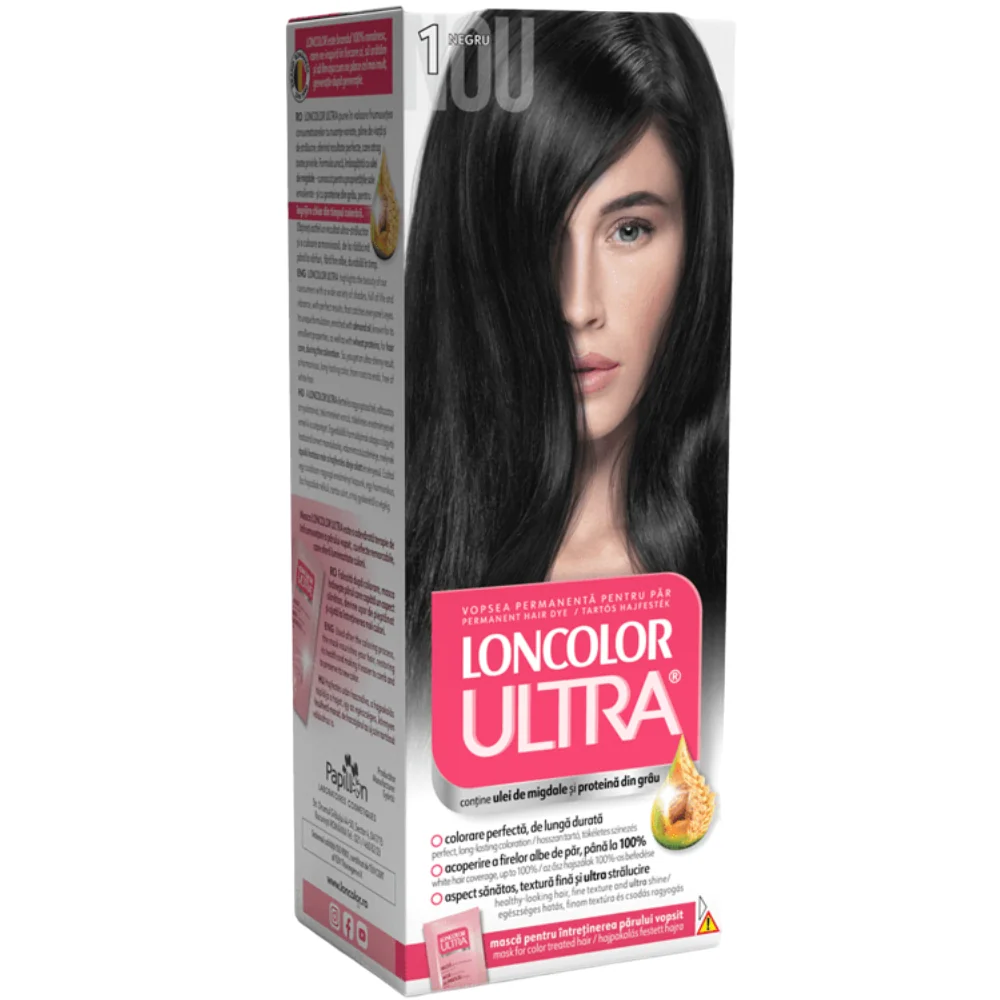 Vopsea de par permanenta Ultra Nr. 1, 110ml, Loncolor