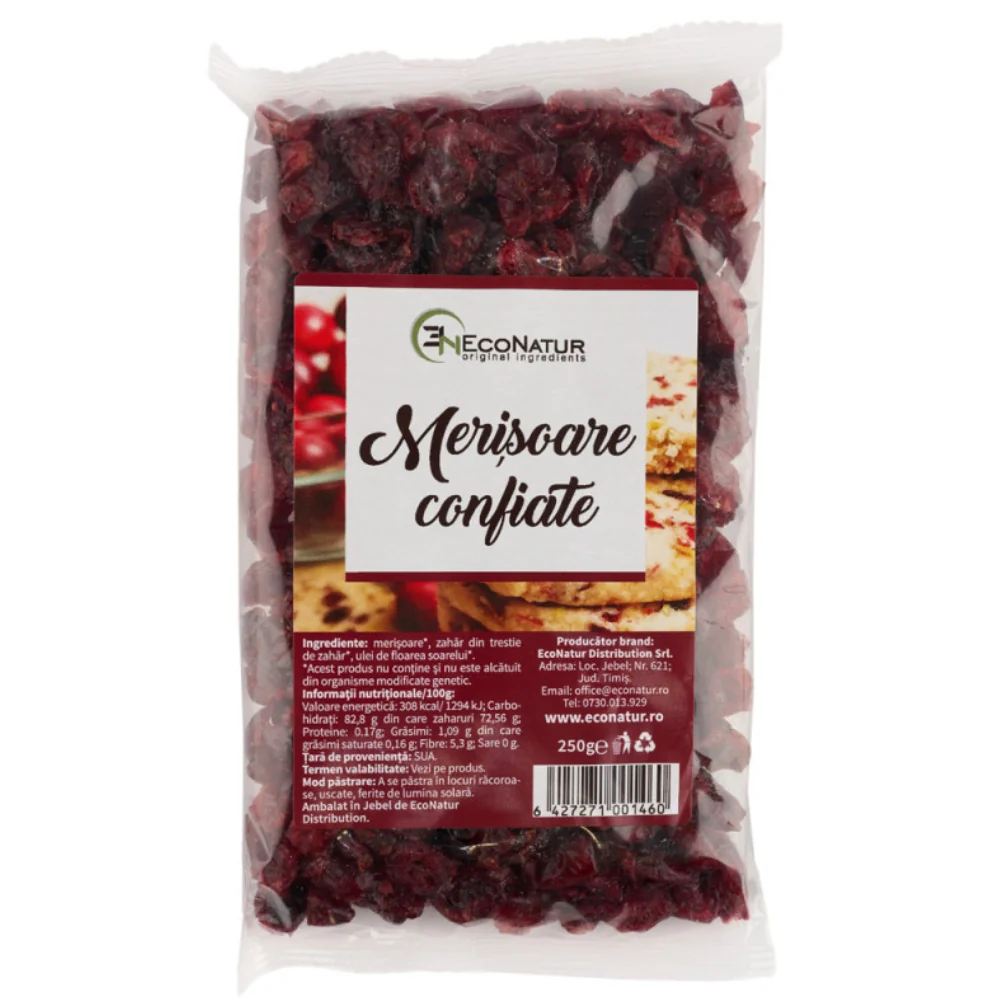 Merisoare confiate, 250g, EcoNatur