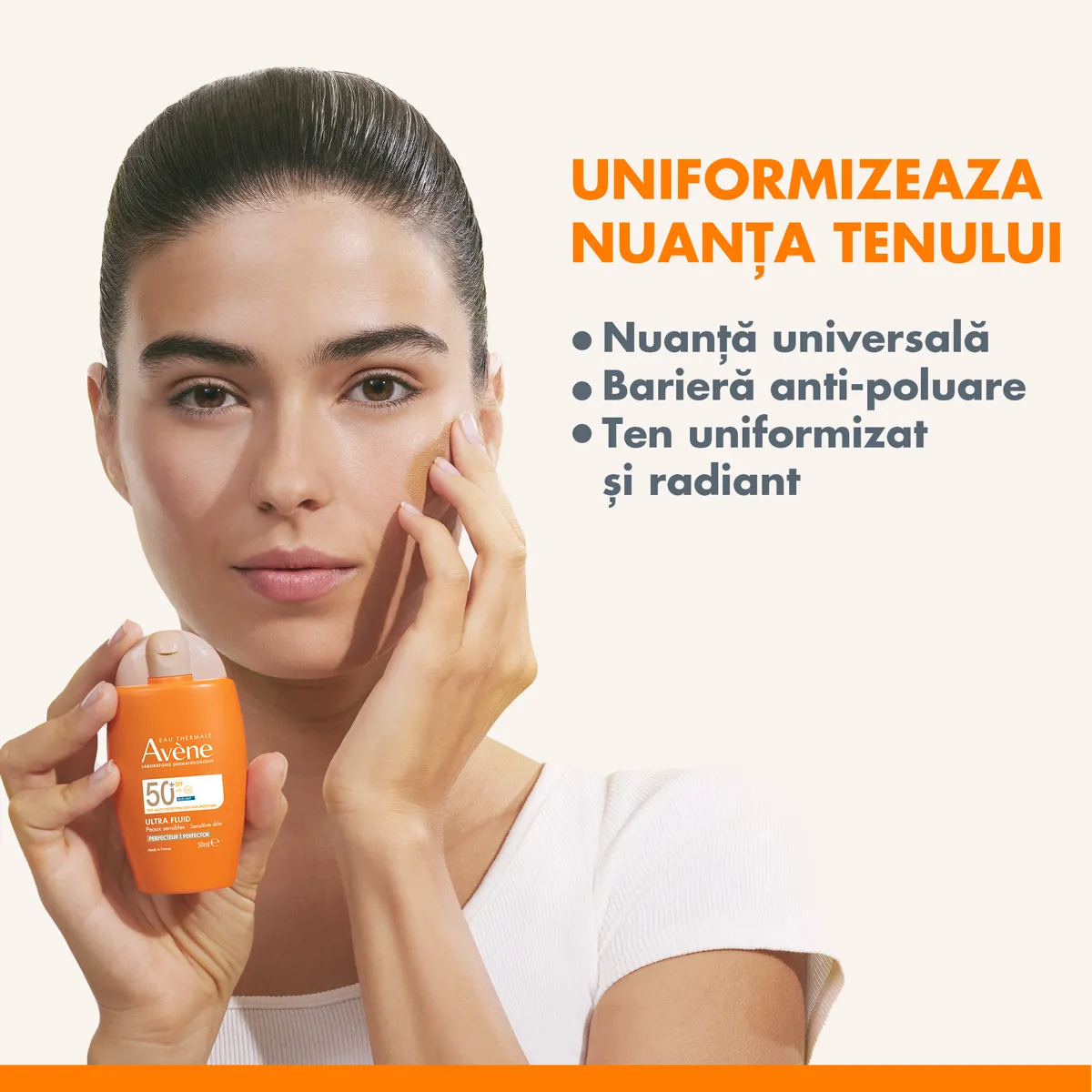 Fluid nuantator cu protectie solara pentru piele normala si mixta SPF 50+ Ultra Triasorb, 50ml, Avene 